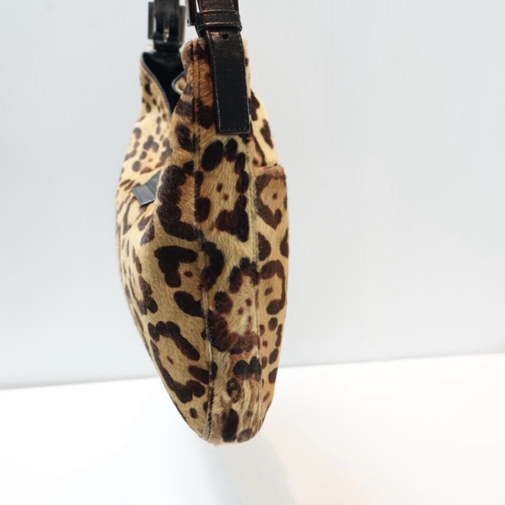 Vintage Fendi Baguette Leopard Print Pony hair Hobo Shoulder Bag - Picture 10 of 14